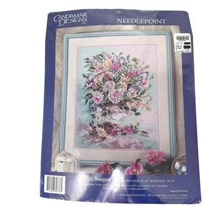 Candamar Designs Still Life Bouquet Floral Needlepoint Kit 14" x 18" 1992 * NEW!